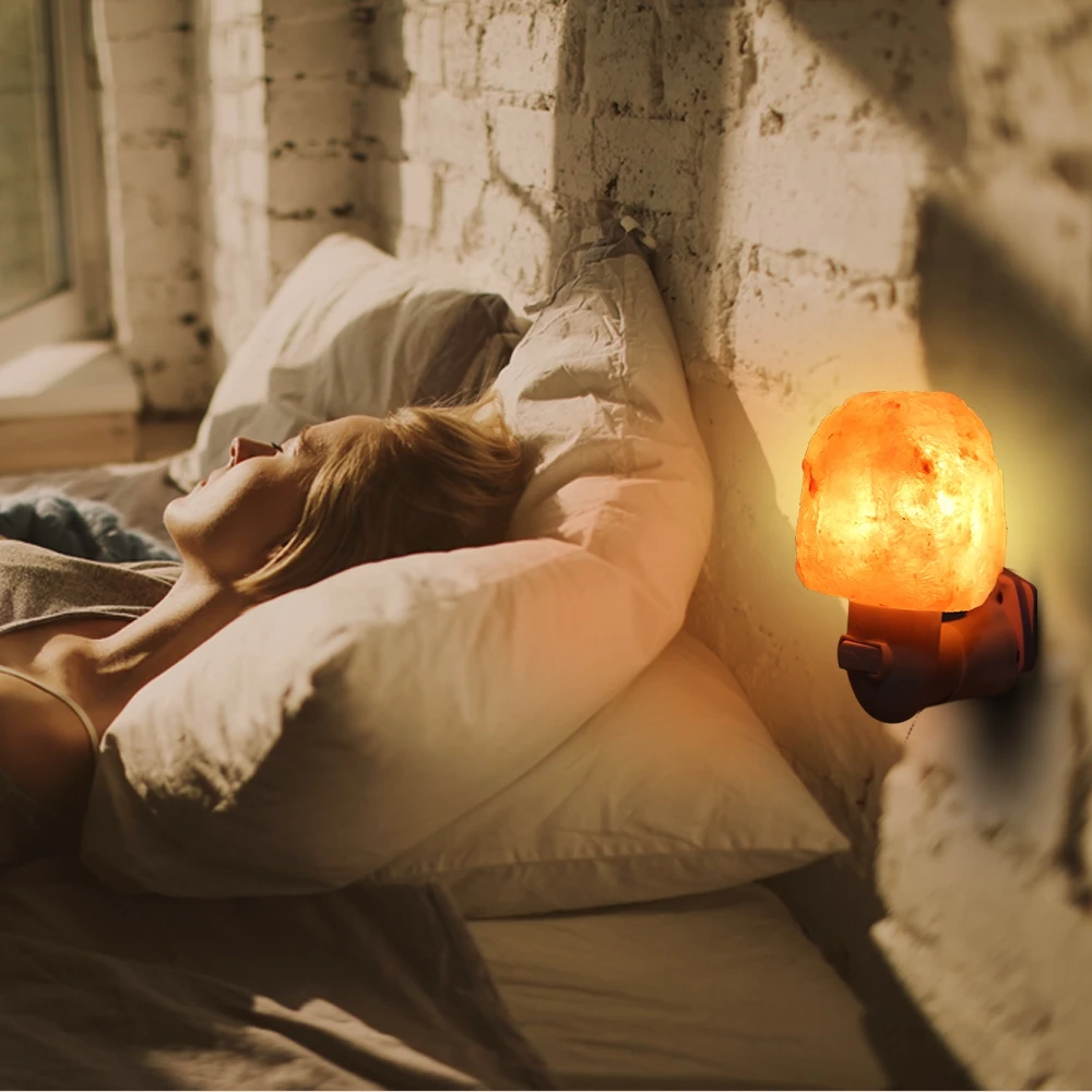 E14 natural shape salt rock night light hand-carved crystal wall lamp 360 degree rotatable | Лампы и освещение