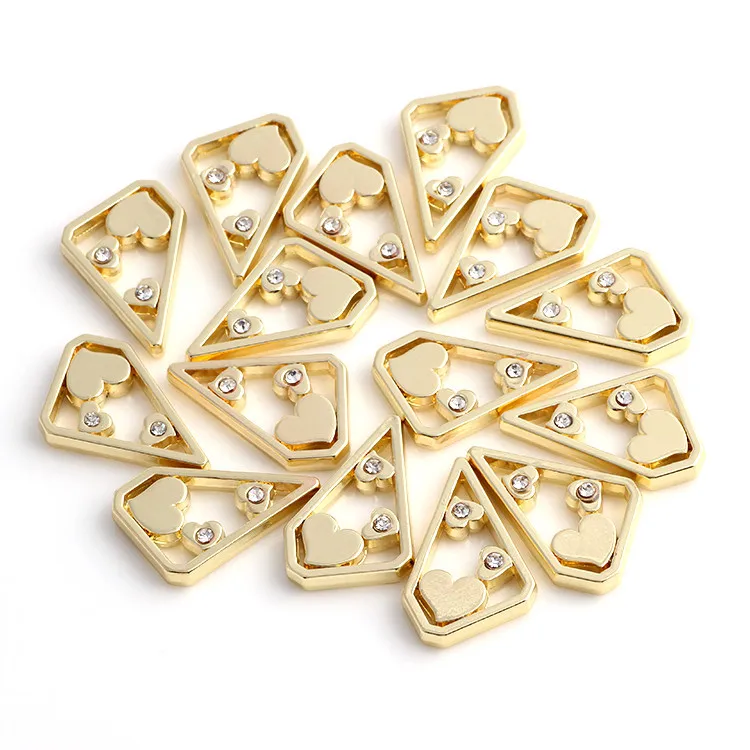 Посеребренные подвески в форме сердца с кристаллами плавучие медальонные