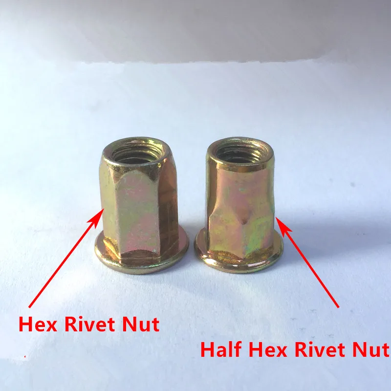 Rivnuts Шестигранная Заклепка гайка сталь с цинком M4 M5 M6 M8 M10 плоская головка