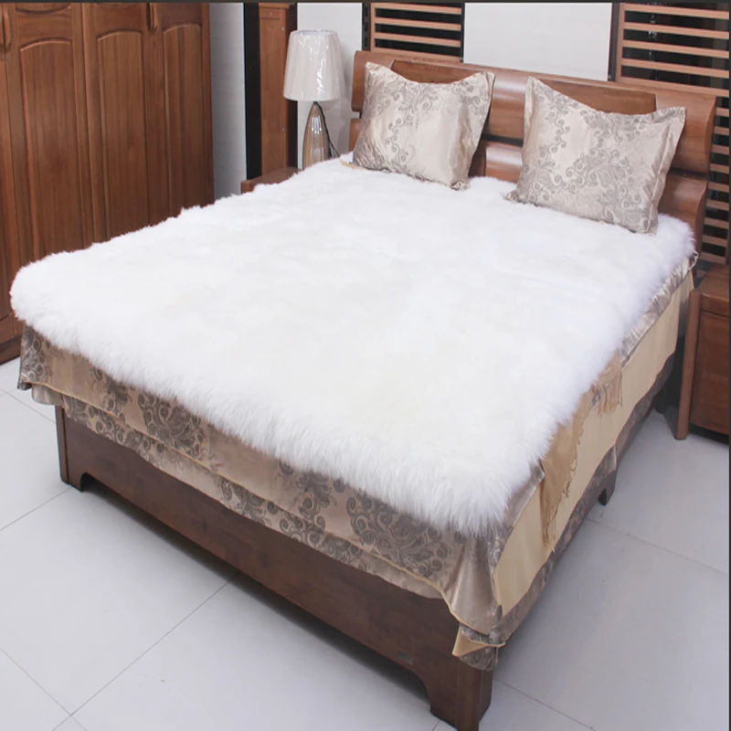 Белый овчина ковер из натурального овечьего меха ковры для гостиной Рождество|bed