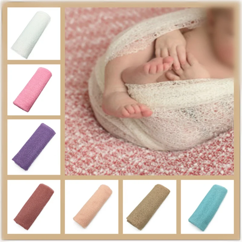 

Fashion 50*160cm Newborn Stretch Knit Wrap Photography Nubble Wraps Swaddling Props Infant Baby Kids Cozy For Newborns ZJM9019
