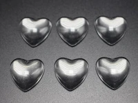 50 transparent clear love heart dome flatback glass cabochon 16mm