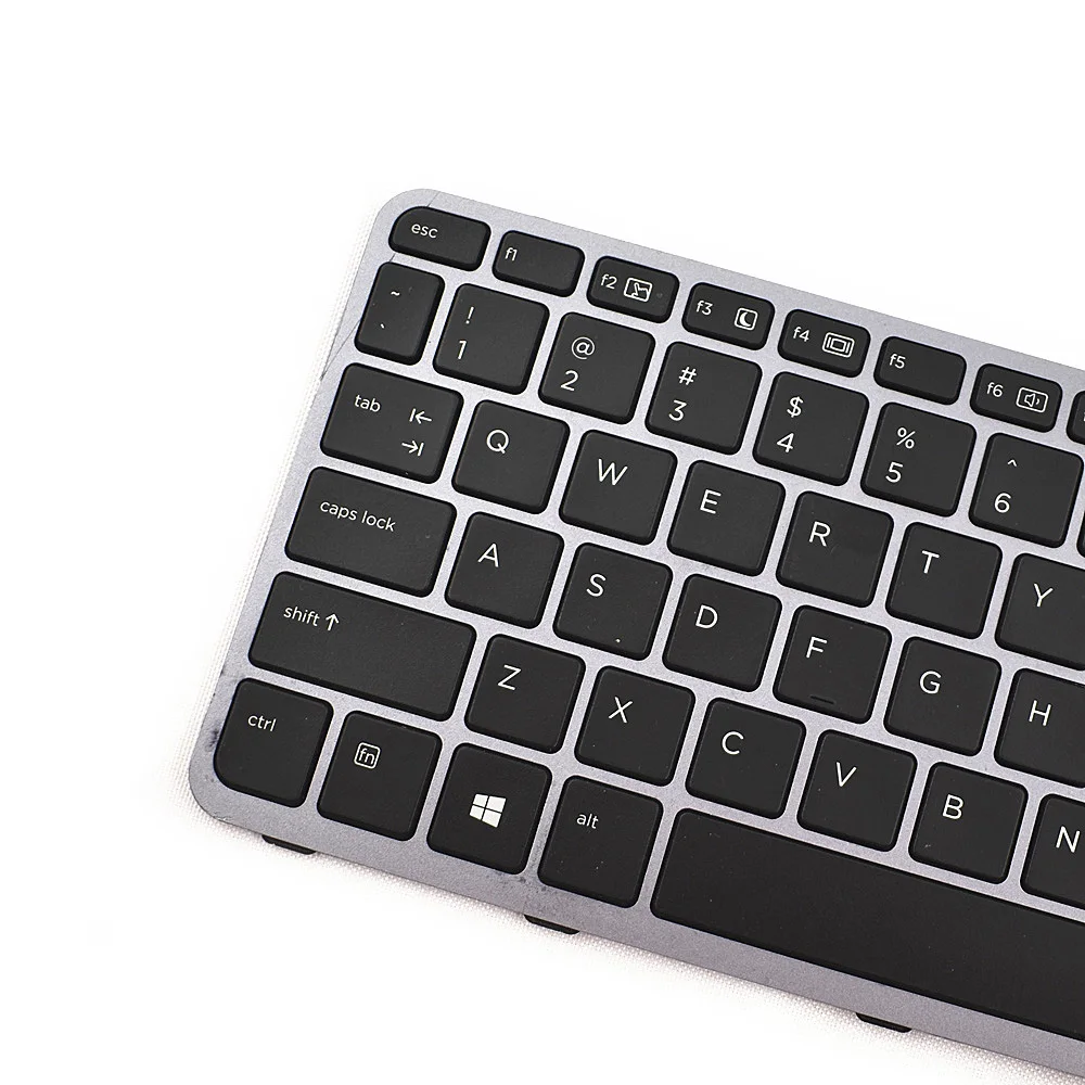 Клавиатура для ноутбука H P Elitebook Folio 1040 G1 / G2 с серебристой рамкой и