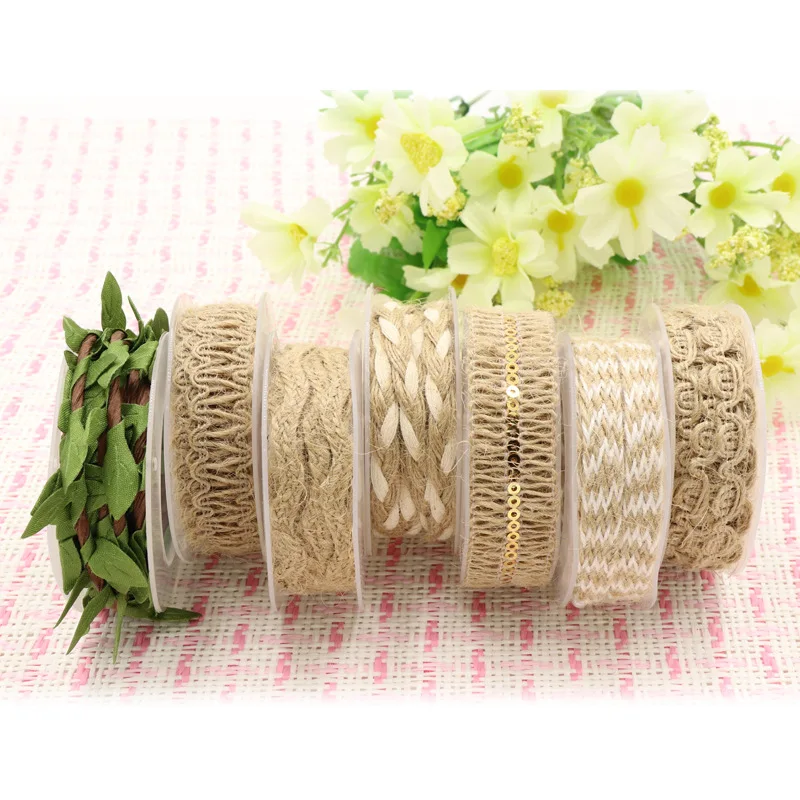 Xugar 2M/roll Flower Wrapping Packaging Gift Ribbon For Hair Bow DIY Florist Bouquet Hemp Boxes Decoration | Дом и сад