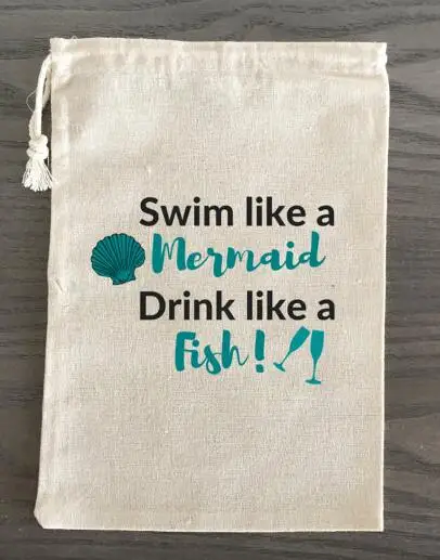 

custom Mermaid Theme Bachelorette Hangover bridal shower recovery Survival Kit wedding favor gift bags party Candy pouches
