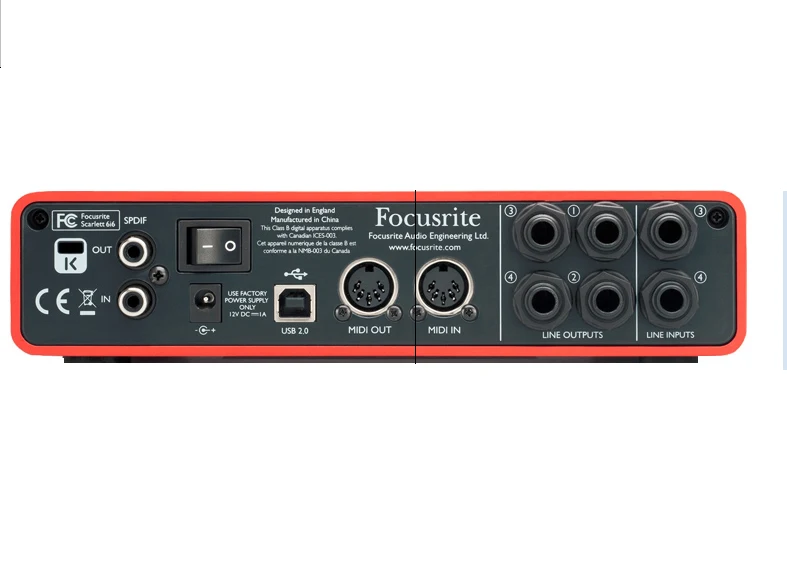 Новый оригинальный Focusrite Scarlett 6i6 (2nd Gen) 6 в USB 2.0 аудио интерфейс профессиональной