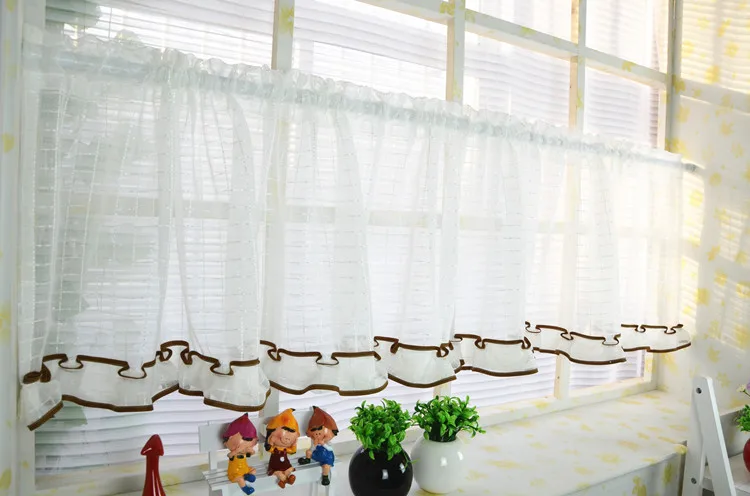 Красивый Кухонный занавес s с бантом короткое окно занавеска для гостиной