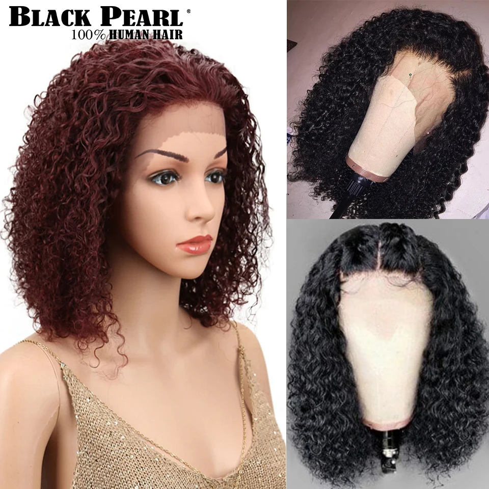 

Curly Short Bob Lace Wigs Blonde Pixie Peruvian Human Hair Lace Bob Wig For Black Women Density 180% Water Wave Remy Virgin Hair