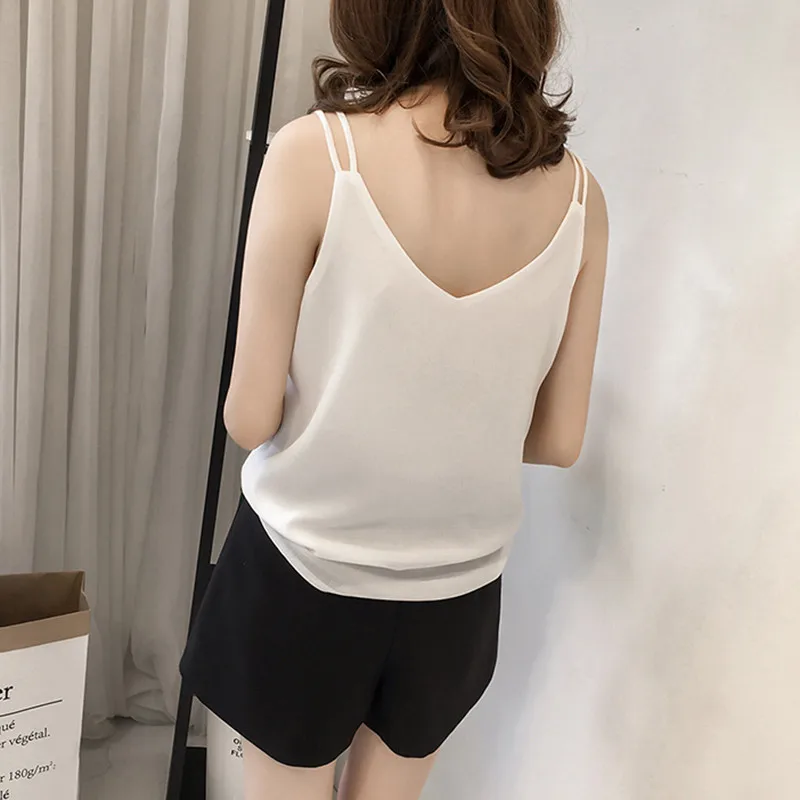 Блузка женская шифоновая без рукавов жилет топ пикантная пляжная рубашка модель