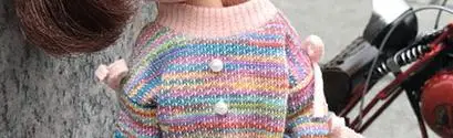 1pcs sweater Прекрасный Радужный свитер/джинсовая юбка для Holala, Blyth, средний Blyth аксессуары для кукол - Цвет: 1pcs sweater