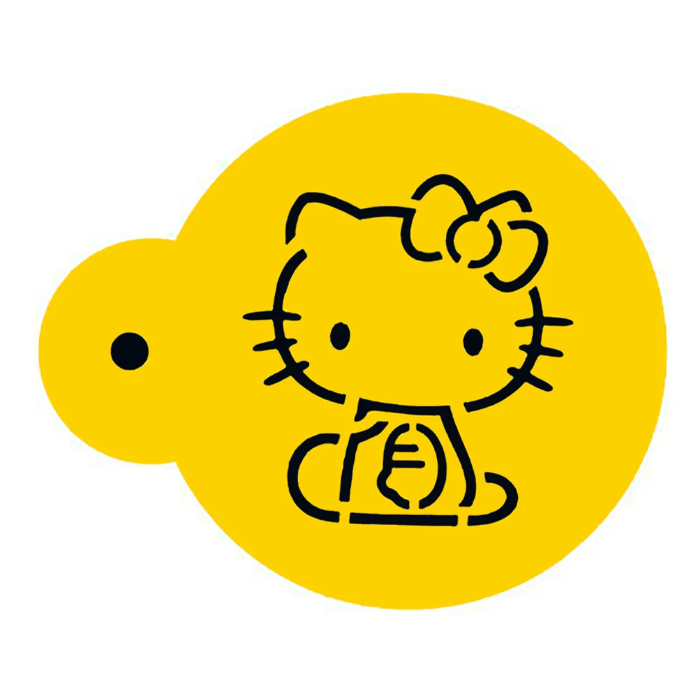 Пластиковая форма для украшения торта hello kitty, форма для кекса, форма для кофе, трафарет, форма для выпечки, инструменты для выпечки, 12 видов стилей