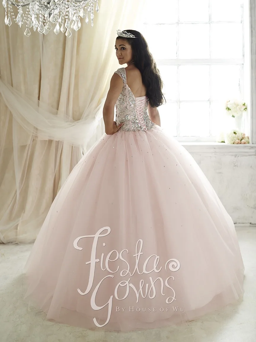 Светло-розовый румяна v-образным вырезом quinceanera платья 2017 тюль sweet 16 горный