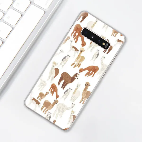003 Милый ламы Альпака чехол для телефона для samsung Galaxy S10e S10 плюс S7 S8 S9 Plus, Note 8, 9, 10, плюс S10 5G M20 M30 жесткий чехол Coque - Цвет: 003