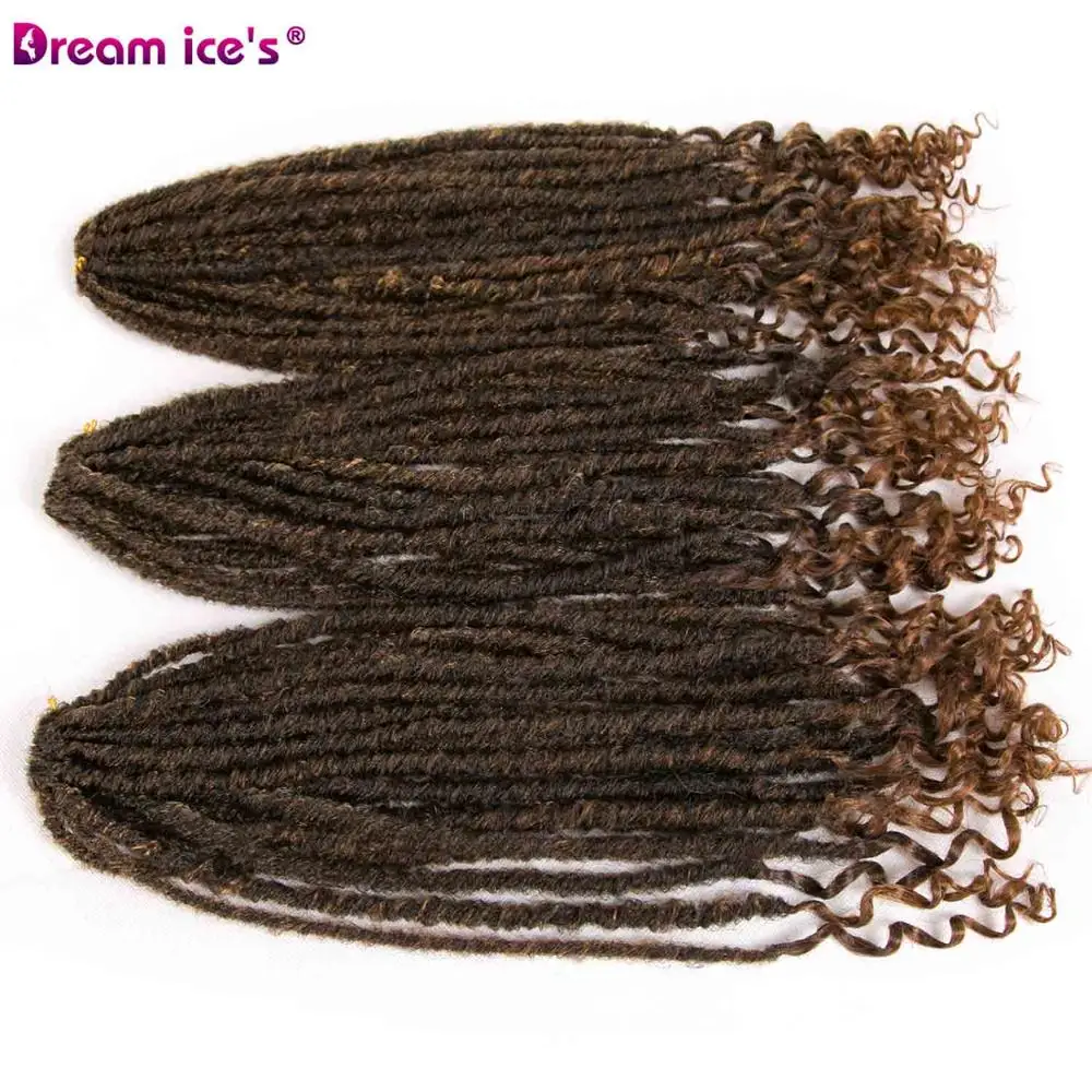 #350 Dream ice's synthetic goddess faux locs Омбре волосы кроше для наращивания freetress предварительно петля косы волос - Цвет: #350