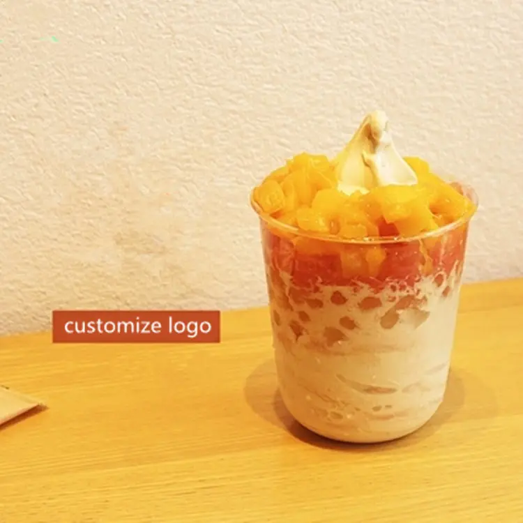100 шт. одноразовые высокопрозрачные u образные кружки для мороженого снежных и
