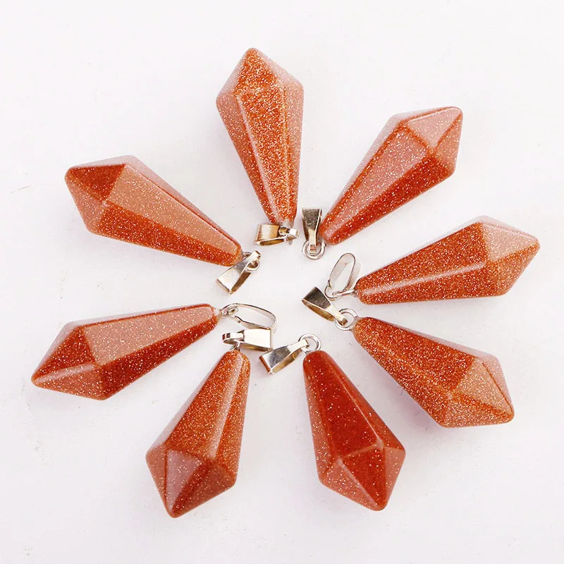 Wholesale 25pcs Lot Charms Hexagonal Pendants Crystal Opal Stone Six-sided Pyramid For Jewelry Making | Украшения и аксессуары