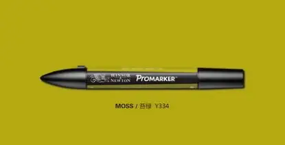 Winsor& Newton ProMarkers двойной наконечник графический маркер зеленый цвет тон профессиональные ручки для дизайна - Цвет: moss