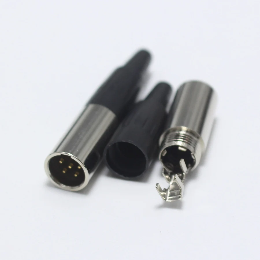 1 шт. мини XLR штекер с хвостом 5 Pin маленький P Аудио Микрофон Разъем сварной