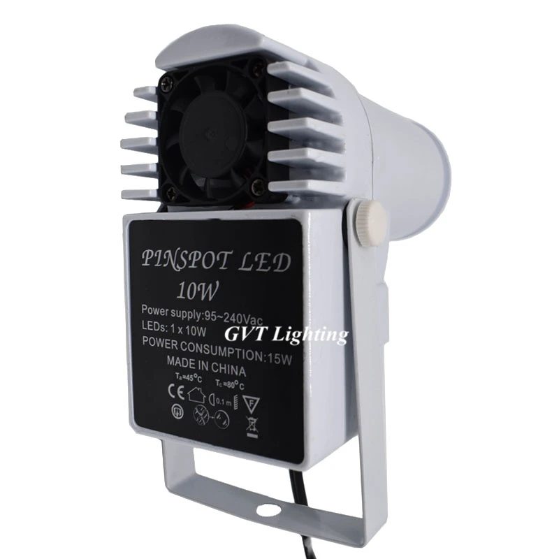 10 Вт лампа белая крышка LED Pinspot высокая яркость 15 одиночное пятно света дождь
