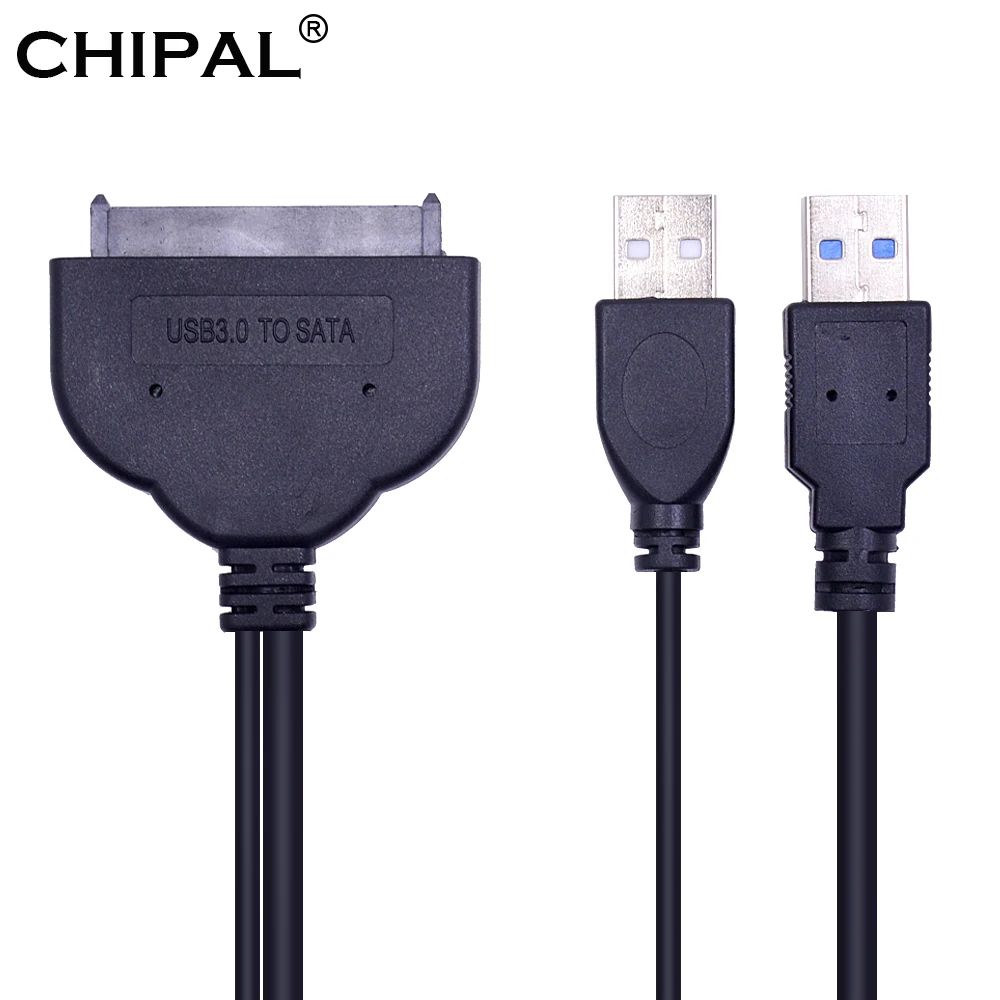 CHIPAL 5 Гбит/с USB 3 0 на SATA 22Pin кабель адаптер USB3.0 III конвертер с 2 Питание для "жесткий
