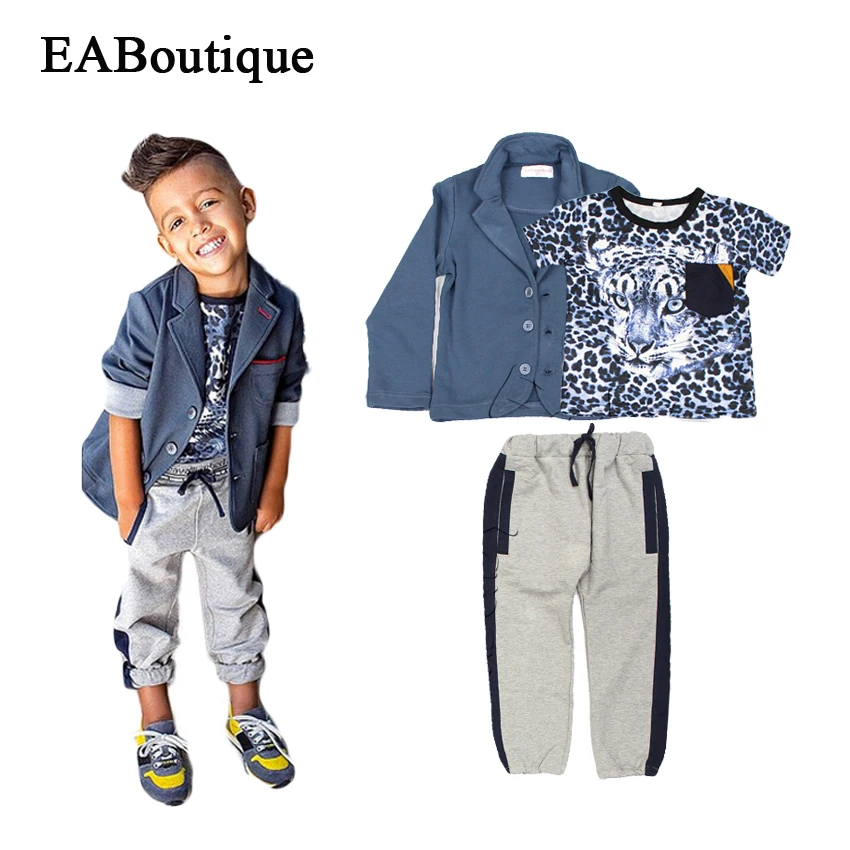 EABoutique Новая мода детская спортивная Одежда Устанавливает дети мальчики
