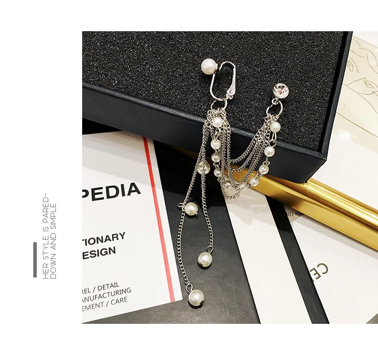 13 шт. женские серебряные серьги каффы с жемчугом|Серьги-клипсы| |