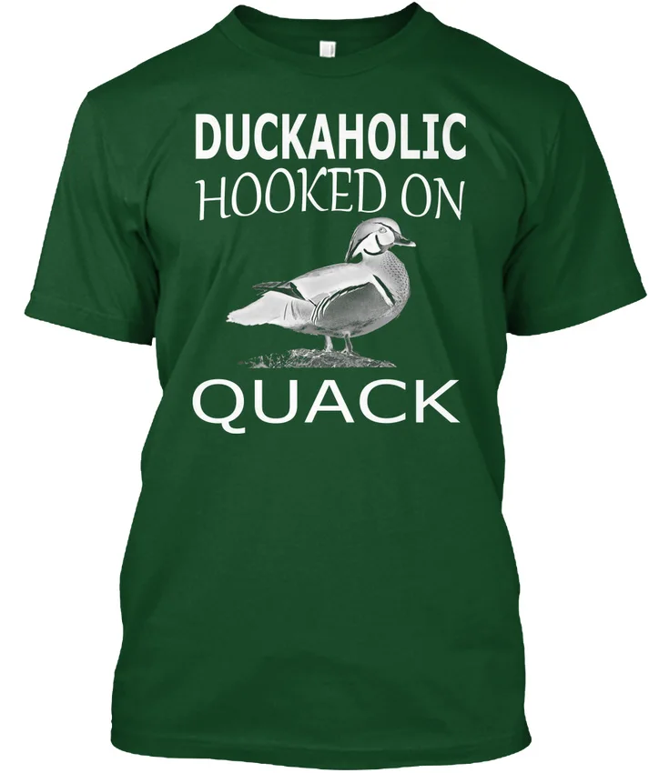 Duckaholic Hooked On Quack популярная футболка без косточек забавная Футболка с принтом