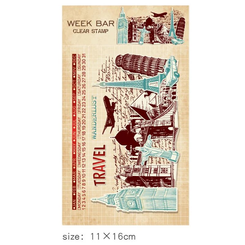 Винтажная морская карта Postmark прозрачный силиконовый декоративный штамп для