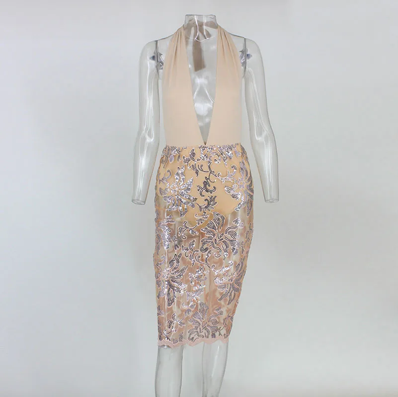 Пикантные Для женщин Подтяжки для блестками платье 2017 Горячие Летняя распродажа