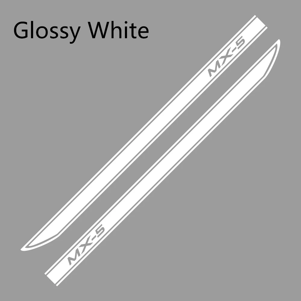 Glossy White Наклейки на боковые юбки для автомобиля DIY Авто Виниловая обёрточная бумага гоночные наклейки для украшения автомобилей для Mazda MX-5 3 тюнинговые автомобильные аксессуары - Название цвета: Glossy White