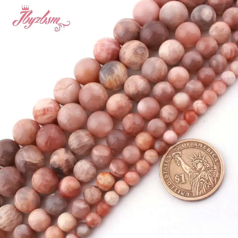 

6,8,10,12mm Round Sunstone Beads Ball Smooth Natural Stone Beads For DIY Necklace Bracelats Jewelry Making 15" Free Shipping