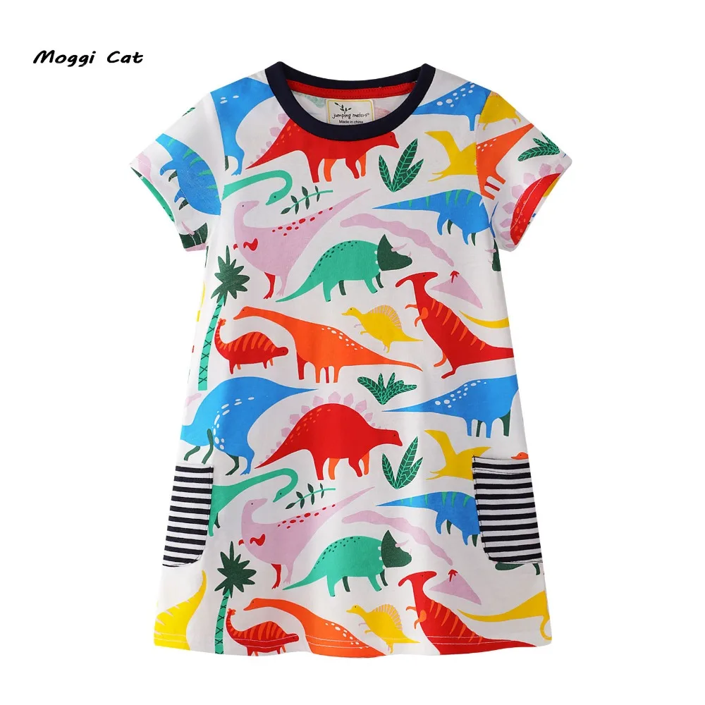 Moggi Cat/2019 г. платья для девочек Детская Хлопковая одежда маленьких вечерние с
