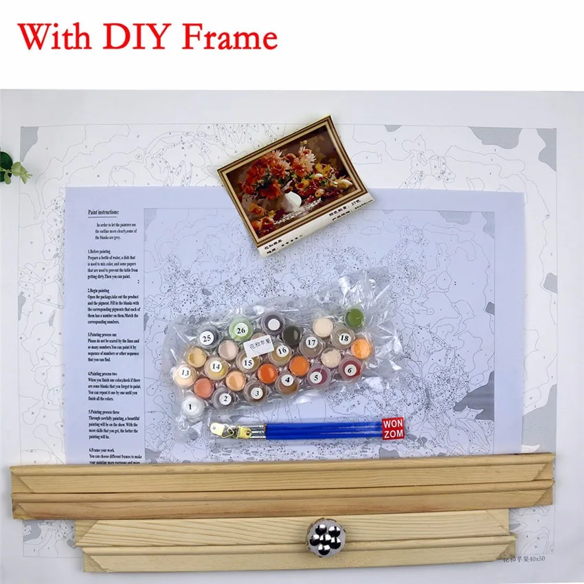 Картина с цветами и фруктами по номерам на холсте DIY настенные картины цифровая картина маслом Раскраска по номерам для домашнего декора произведение искусства