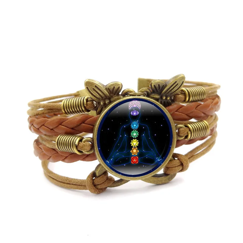 Браслет из индийских чакры для йоги ювелирных изделий с бронзовым покрытием