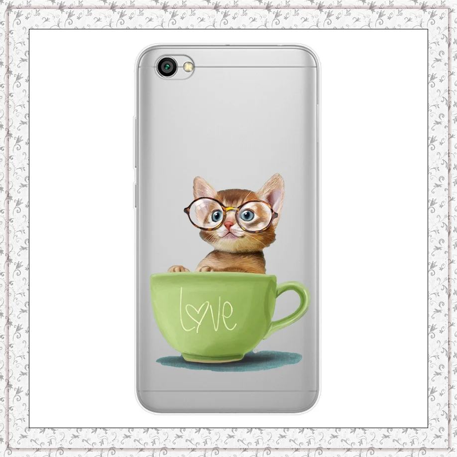 Cup Cat Чехол для Xiaomi Redmi Примечание 5A чехол силиконовый 2G+ 16GB чехол для телефона s мультяшная задняя крышка из ТПУ для Redmi Note 5 A Note5A мягкие чехлы - Цвет: Cup Cat
