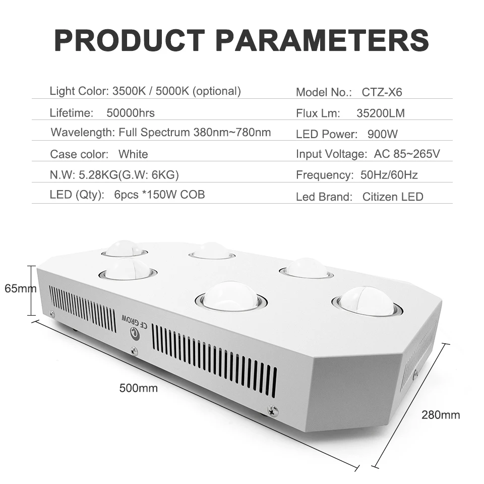 Citizen CLU048 1212 COB LED Grow Light 300 Вт 600 900 полного спектра для теплицы гидропоники