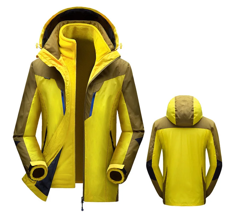 IEMUH брендовая L-5XL Мужская зимняя Лыжная куртка костюм для сноубординга Мужская Уличная 3in 1 теплая водонепроницаемая ветрозащитная дышащая Лыжная куртка