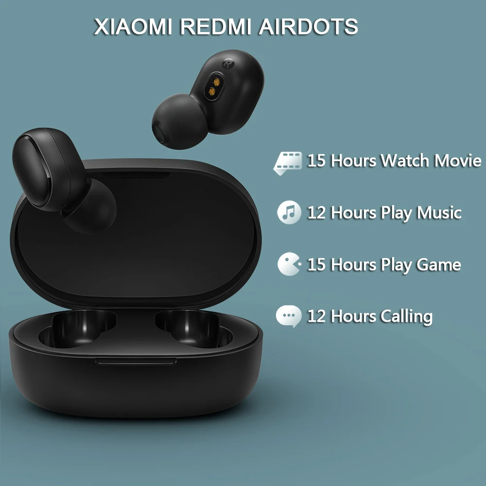 Xiaomi Redmi Airdots TWS Bluetooth наушники, стерео бас беспроводная гарнитура шумоподавления с микрофоном Handsfree наушники AI управление