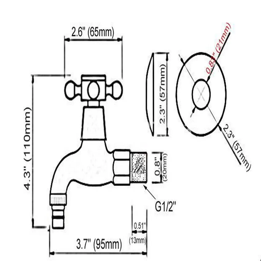 Настенный латунный кран для мытья ванной комнаты стиральная машина сада медный