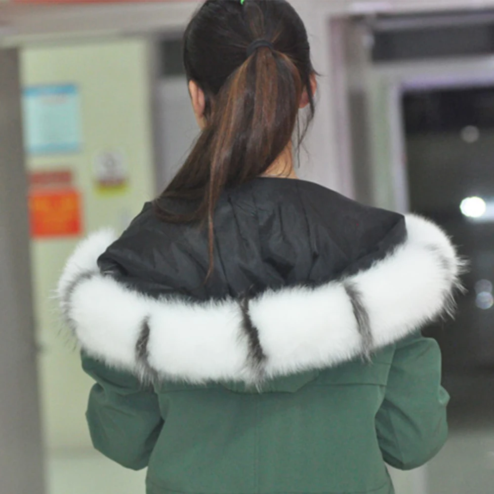 Женский меховой воротник с натуральным лисьим мехом зимнее женское кольцо на шею