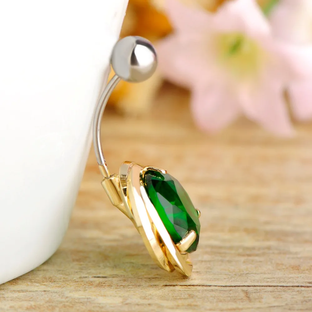 Кольцо с синими белыми золотыми и пупырями кольцо для пирсинга тела пупок