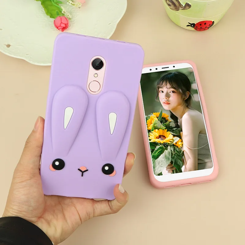 Очаровательный чехол для Xiaomi Redmi Note 5 Plus 3s 3 5A 4A 4X 6A с милым тисненым Кроликом, задняя крышка с силиконовым ремешком, чехол для телефона Fundas