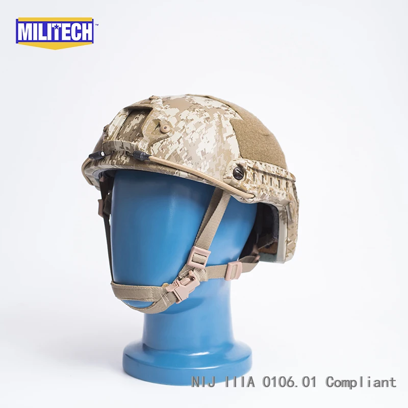 MILITECH AOR1 Full Camo Deluxe NIJ IIIA FAST Bulletproof Helmet and Visor Set Deal Tactical Helmet Ballistic Helmet Mask Package
