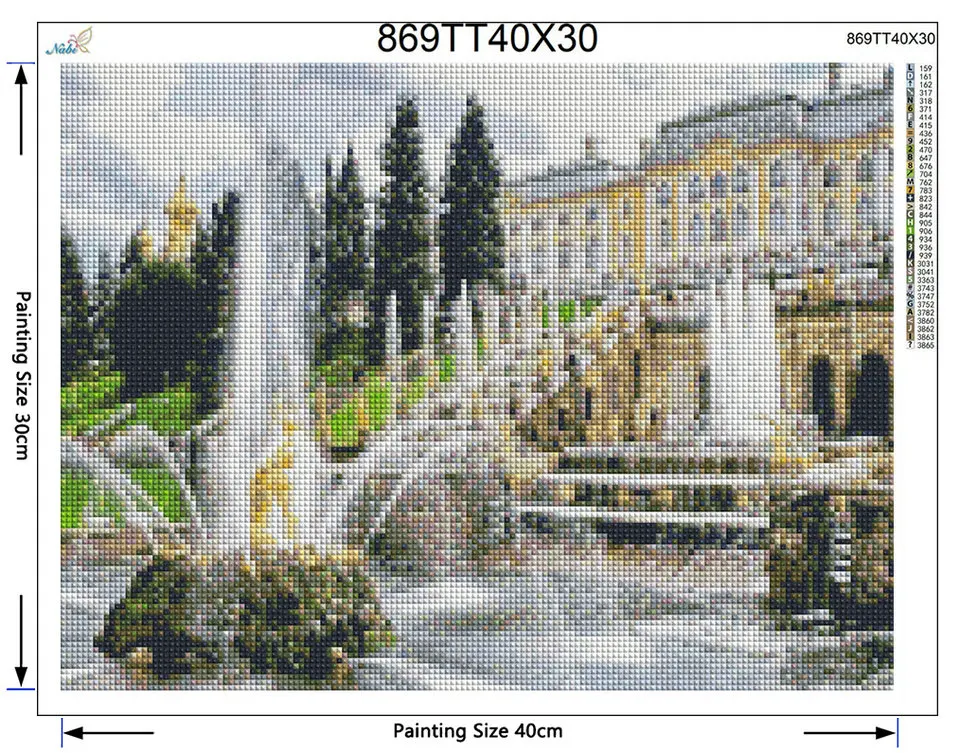 5D DIY diamond embroidery "Fountain Square" diamond painting Cross Stitch full drill Rhinestone home decoration