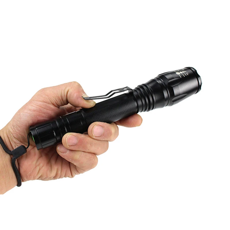 H092 ультра яркий 5000лм тактический фонарик Zoom светодиодный 5 Режим ручка с