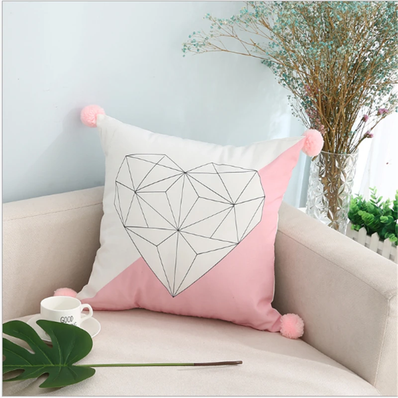 Ins wind/Подушка с сердцем для девочек наволочка дивана милая подушка дома 45x45