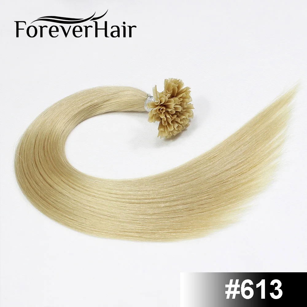 #613 FOREVER HAIR 0,8 г/локон 1" Remy европейские капсулы для наращивания волос кератиновые накладные натуральные человеческие волосы 50 шт./pac - Цвет: #613