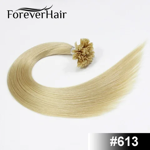 Накладные пряди волос FOREVER, 0,8 г/локон, 14 дюймов, 100% натуральные волосы Remy для наращивания, 50 шт./упаковка