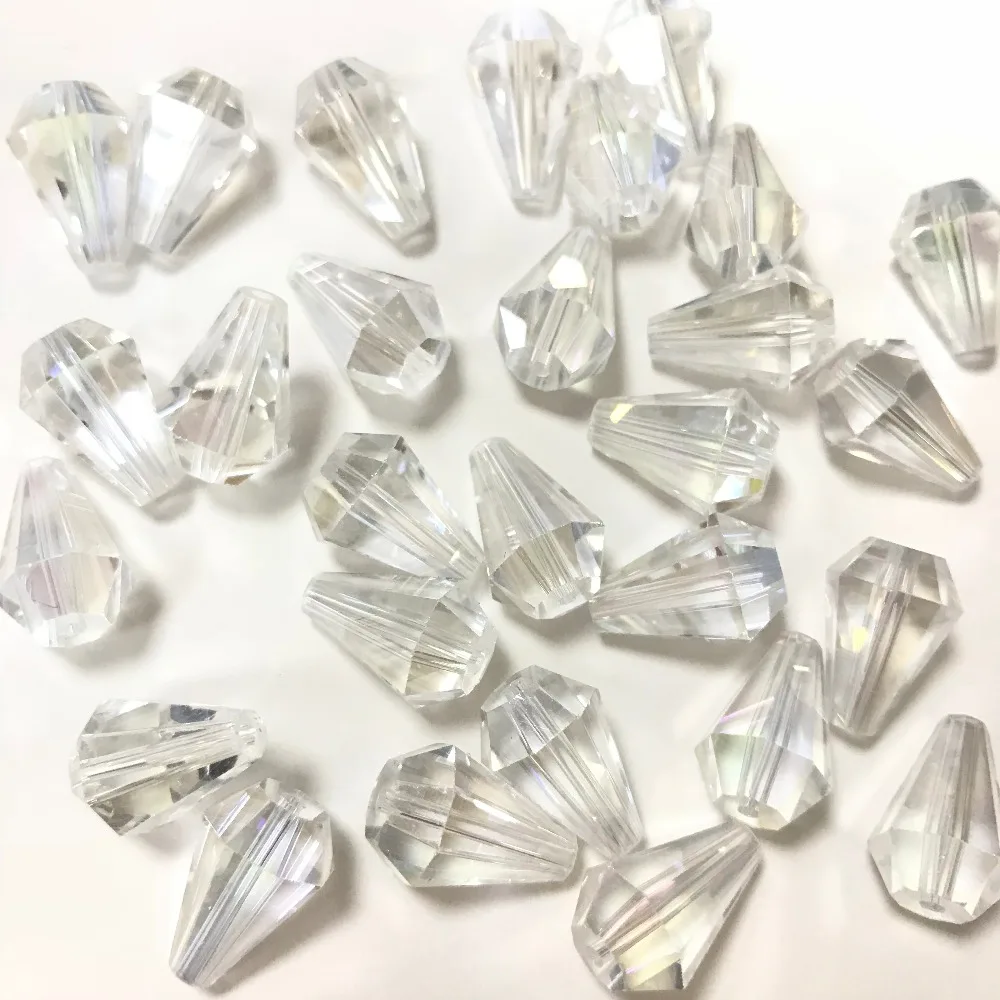 50pcs 10x13mm Drops Bicone Austria Crystal beads Charm loose spacer Beads for DIY Earrings necklace hadicraft bracelet jewelry | Дом и сад