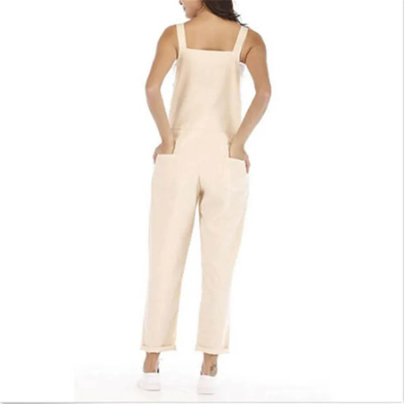 Комбинезон женский летний на бретелях элегантный длинный однотонный